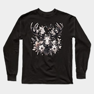 Elk deer nature Scandinavian forest Long Sleeve T-Shirt